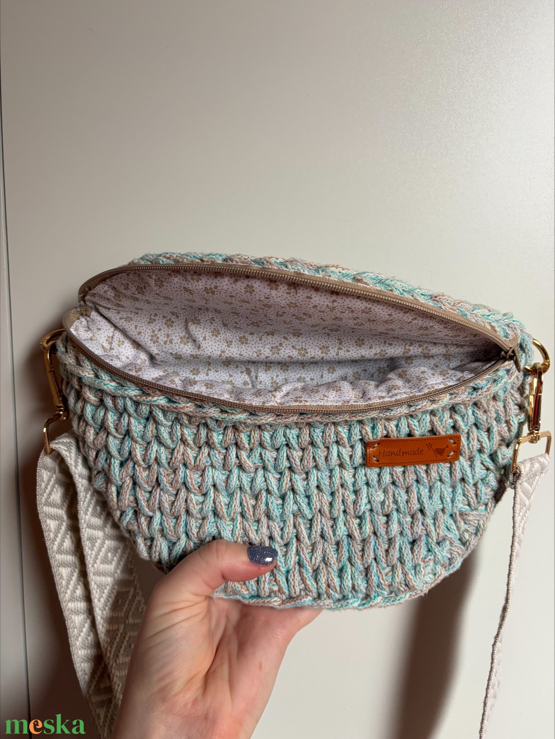 �Övtáska kék színben - táska & tok - övtáska - Meska.hu