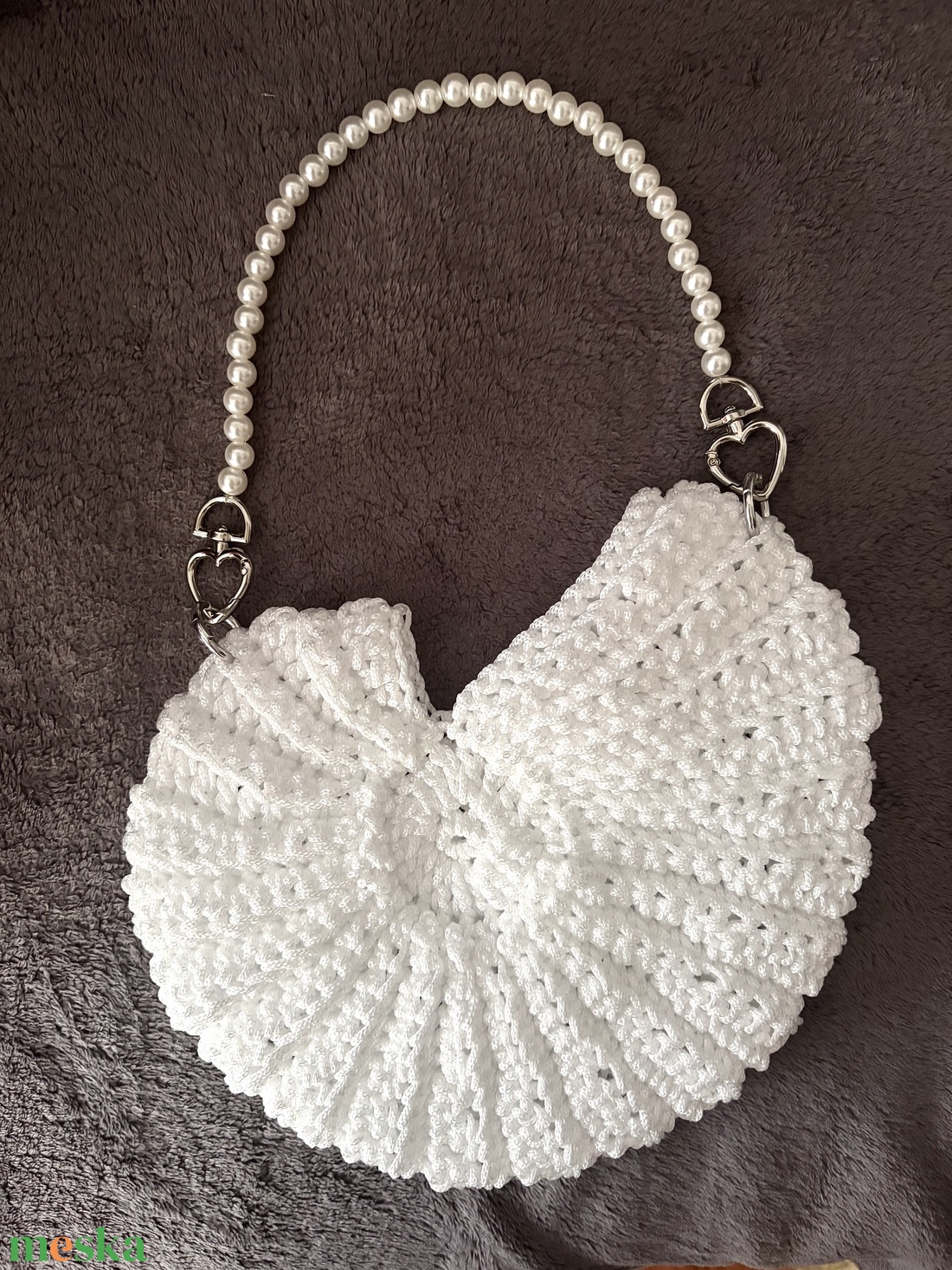 �Shell táska fehér színben - táska & tok - kézitáska & válltáska - alkalmi táska - Meska.hu