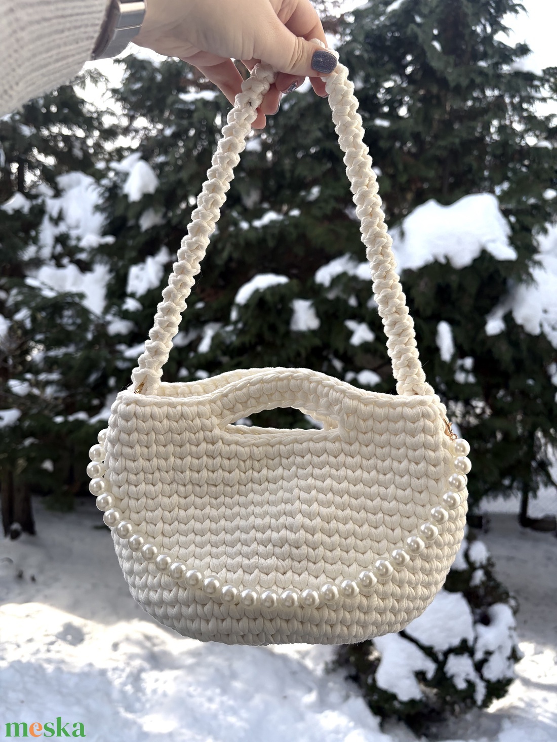 �Luxe táska fehér színben - táska & tok - kézitáska & válltáska - válltáska - Meska.hu