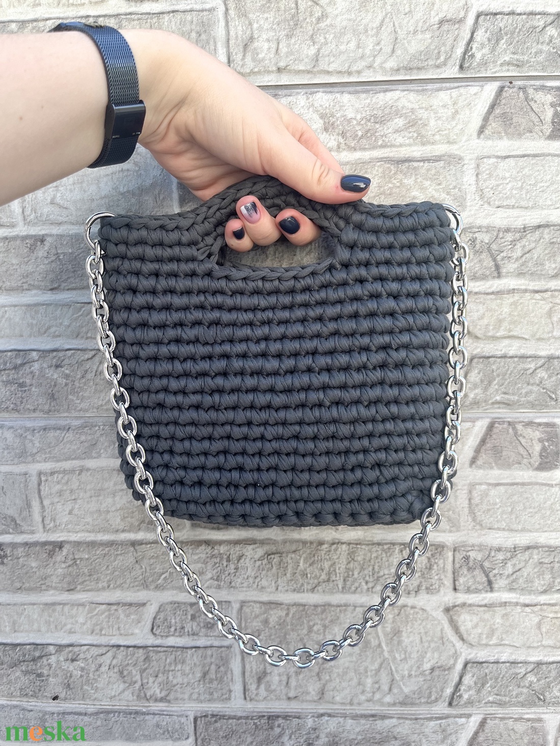 �Crafty szürke színben - táska & tok - kézitáska & válltáska - válltáska - Meska.hu