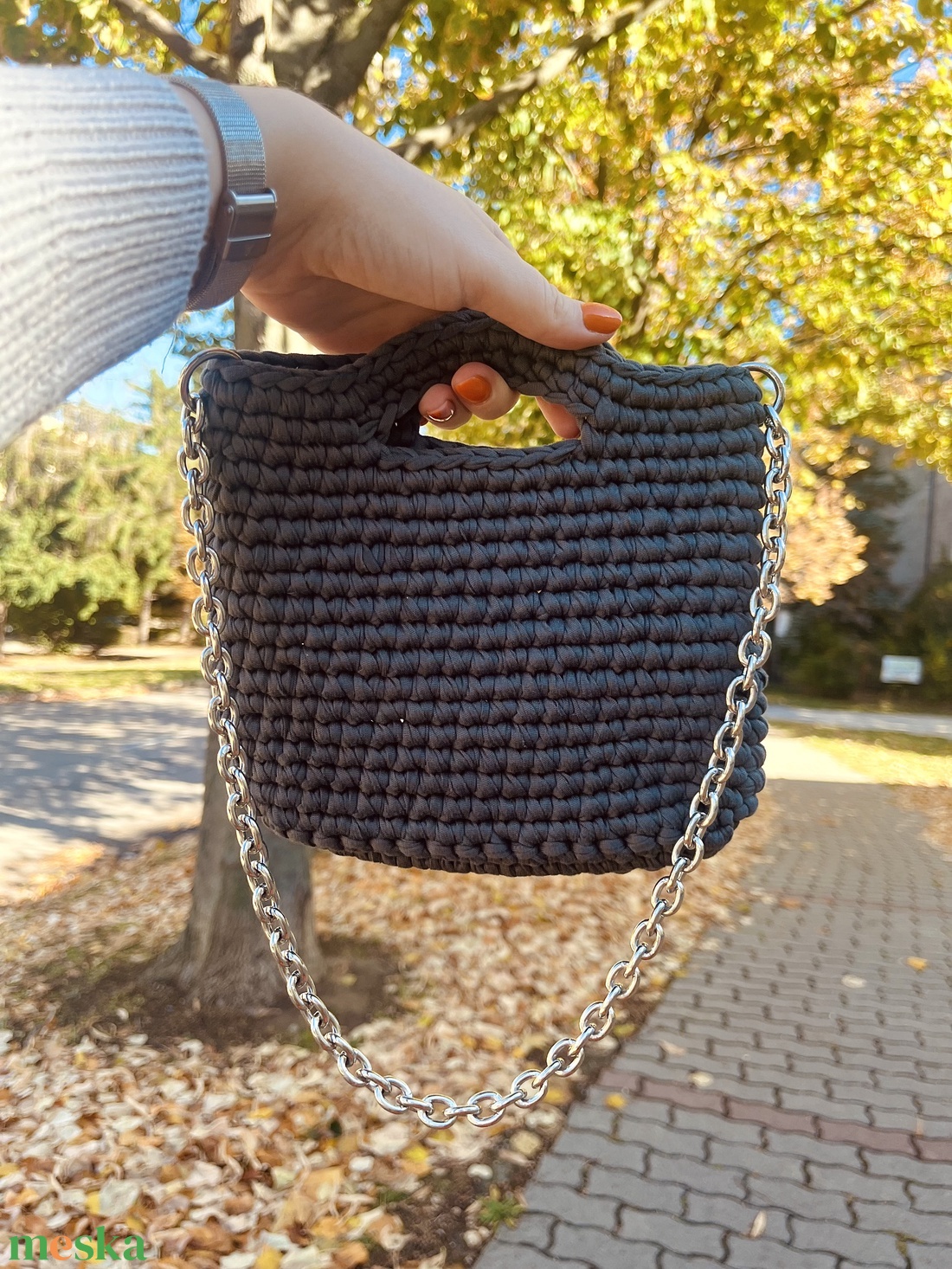 �Crafty szürke színben - táska & tok - kézitáska & válltáska - válltáska - Meska.hu