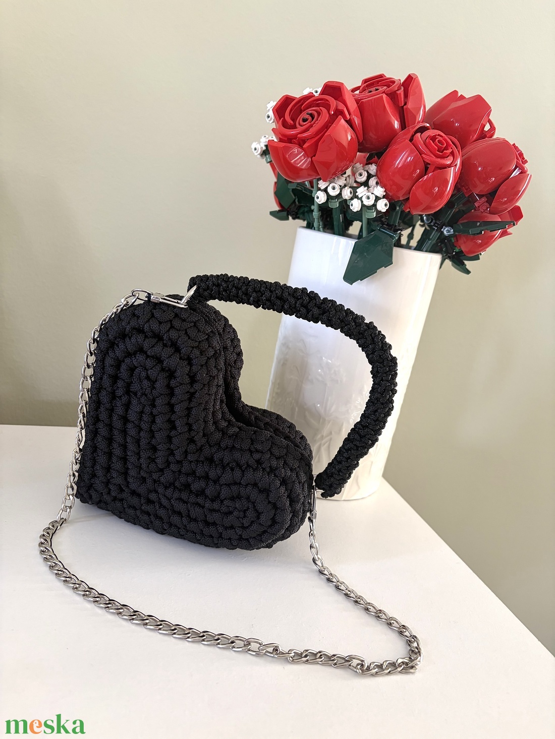 �Bonbon táska fekete színben - táska & tok - kézitáska & válltáska - alkalmi táska - Meska.hu