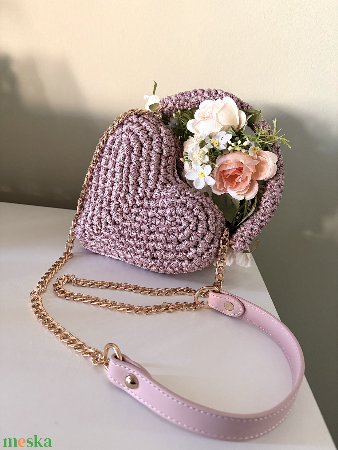 �Bonbon táska csillogós rózsaszín színben - táska & tok - kézitáska & válltáska - válltáska - Meska.hu