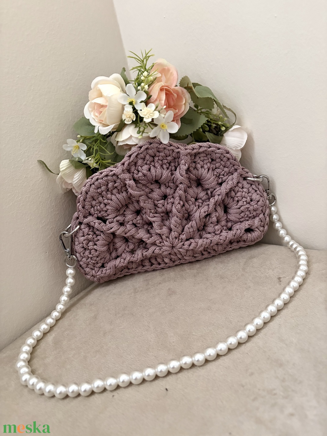 �Pearl táska csillogós rózsaszín színben - táska & tok - kézitáska & válltáska - válltáska - Meska.hu