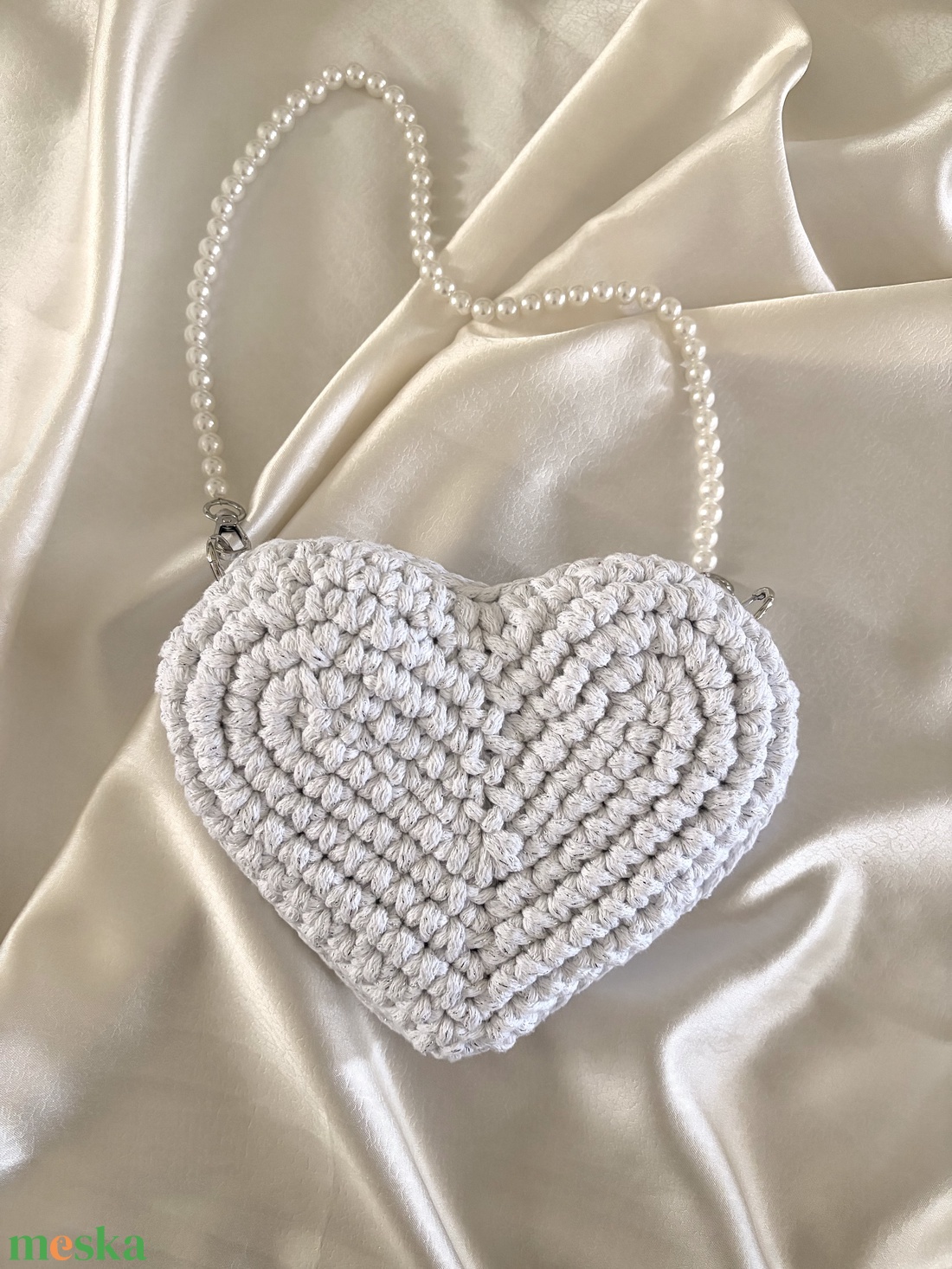 Forever Starts Now kollekció - Bridal szívecske alakú táska - táska & tok - kézitáska & válltáska - válltáska - Meska.hu