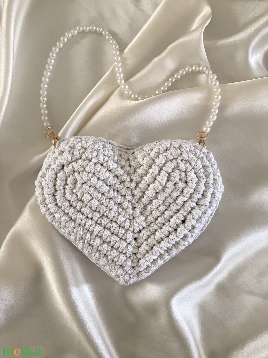 Forever Starts Now kollekció - Bridal szívecske alakú táska - táska & tok - kézitáska & válltáska - válltáska - Meska.hu