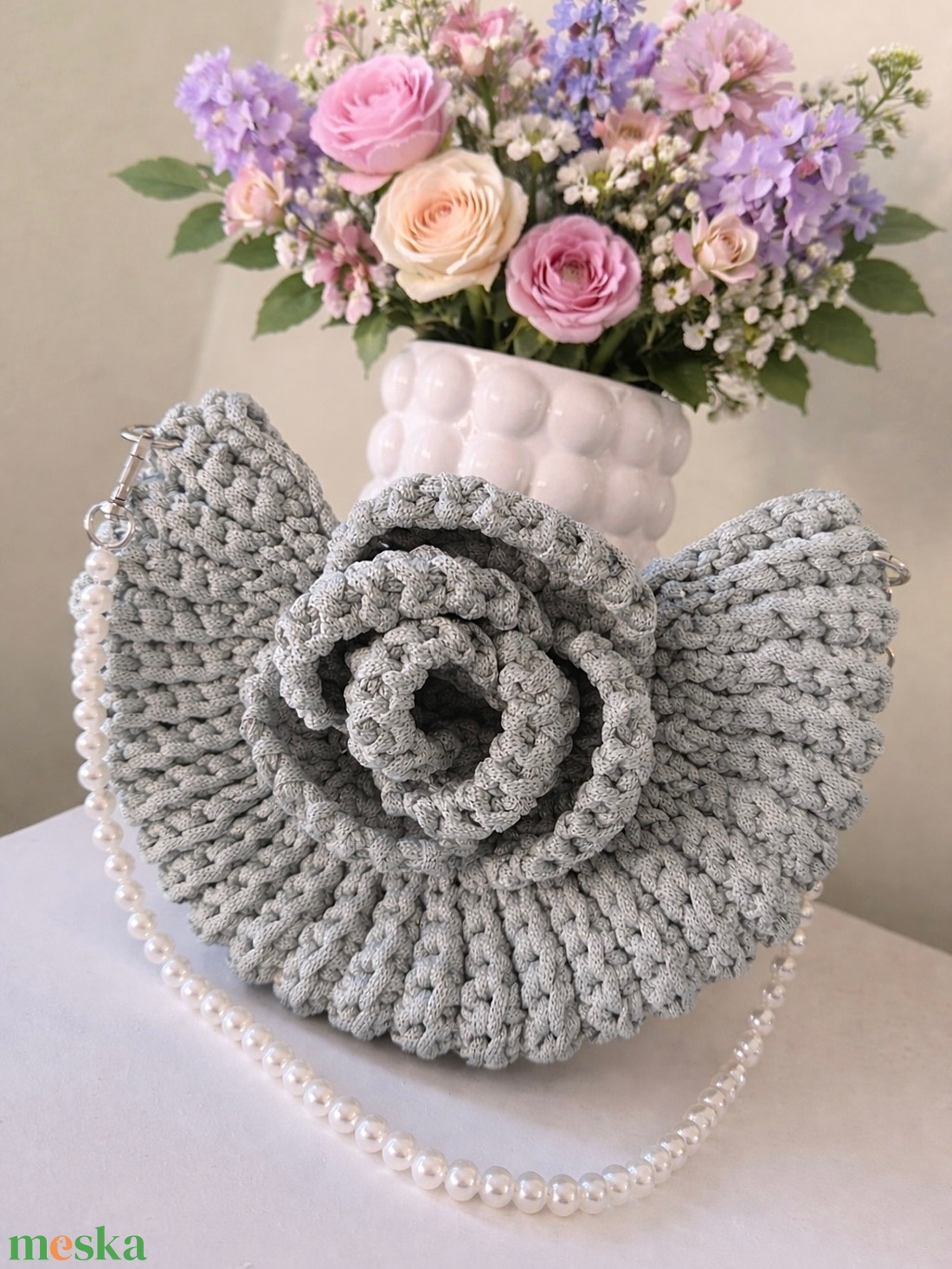 �Rosie táska pisztácia színben - táska & tok - kézitáska & válltáska - válltáska - Meska.hu