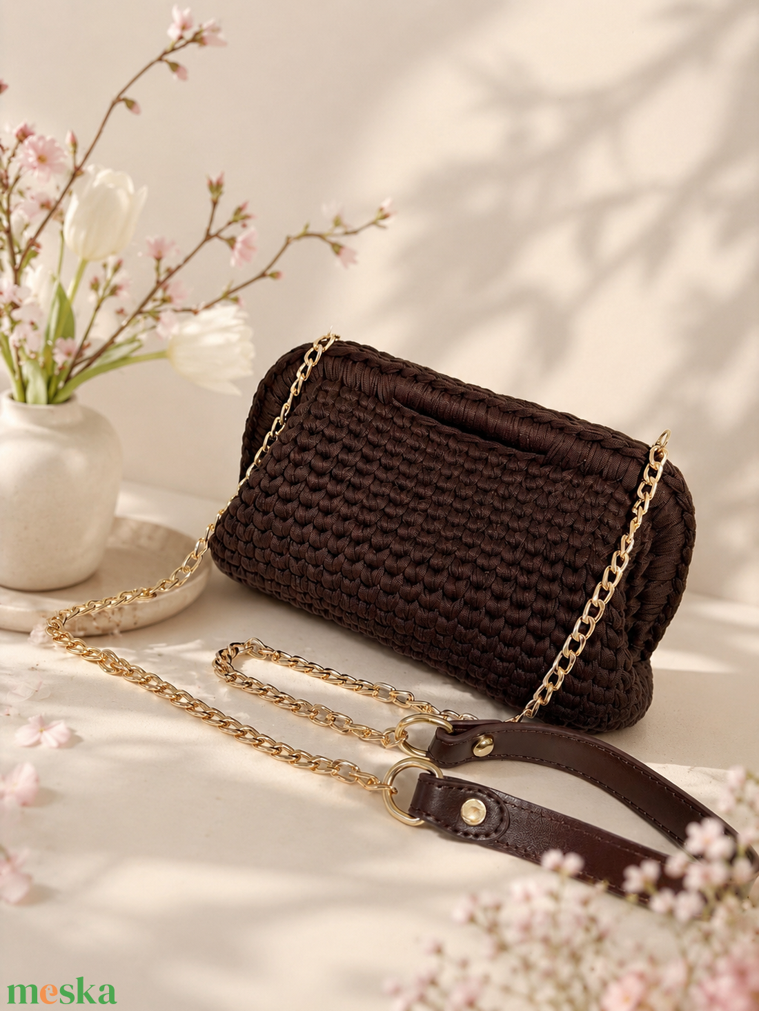 �Clutch barna színben - táska & tok - kézitáska & válltáska - kézitáska - Meska.hu