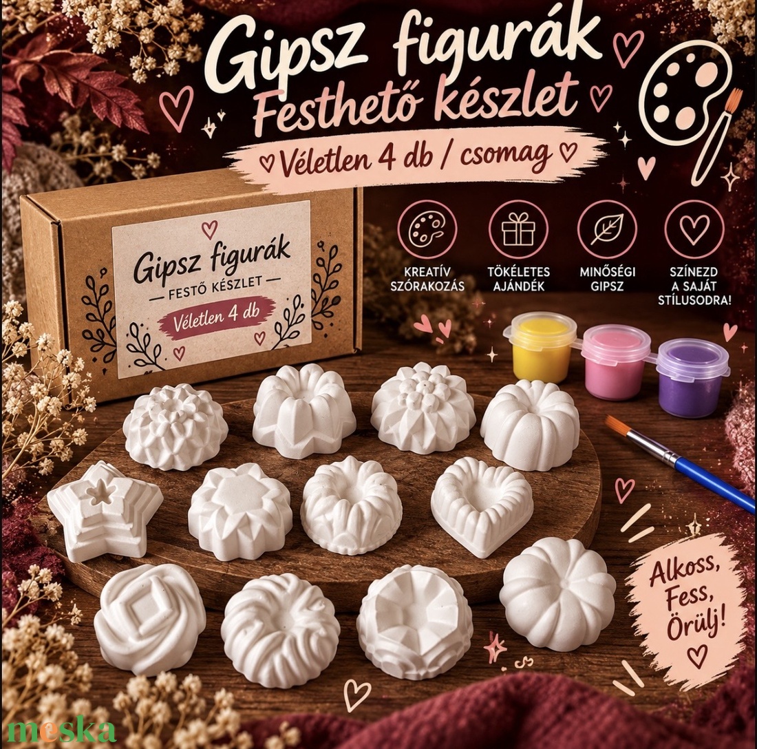 Festhető gipszfigura csomag - diy (csináld magad) - egységcsomag - Meska.hu