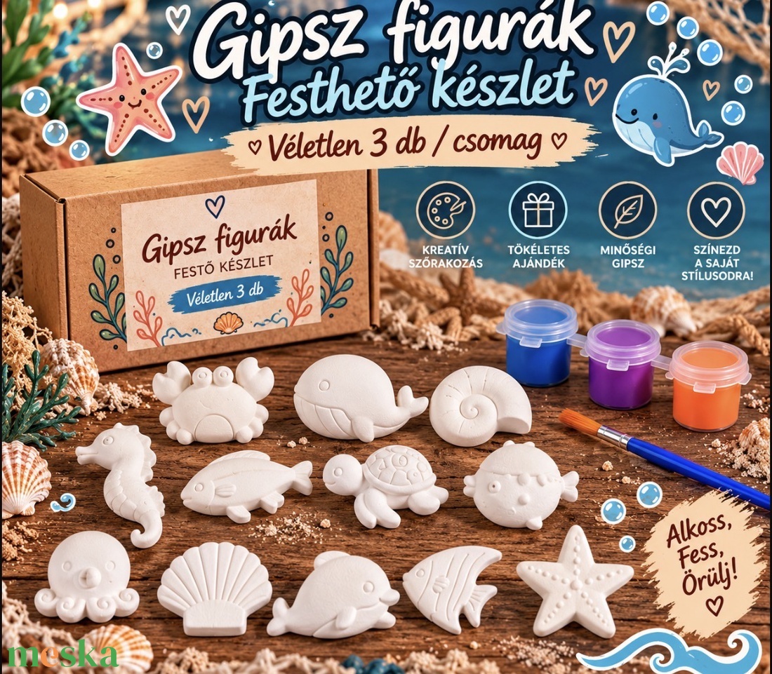 Festhető gipszfigura csomag - diy (csináld magad) - egységcsomag - Meska.hu