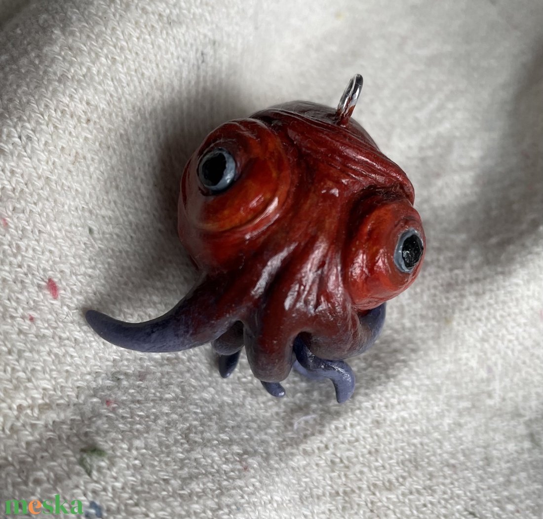 Kézzel készített tintahal akasztós dísz - kellékek & szerszámok - dekorációs kellékek - figurák - Meska.hu