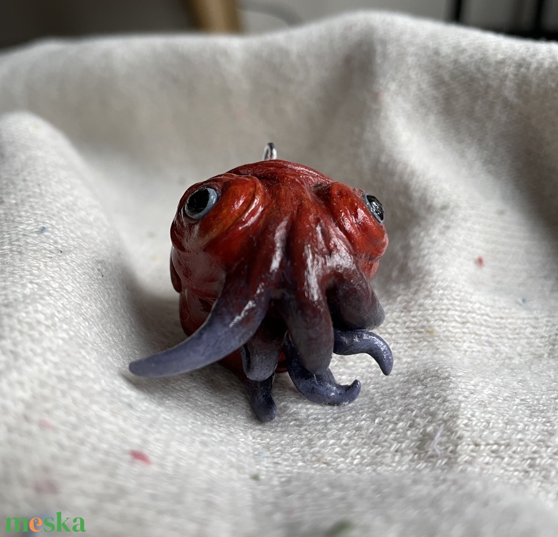 Kézzel készített tintahal akasztós dísz - kellékek & szerszámok - dekorációs kellékek - figurák - Meska.hu