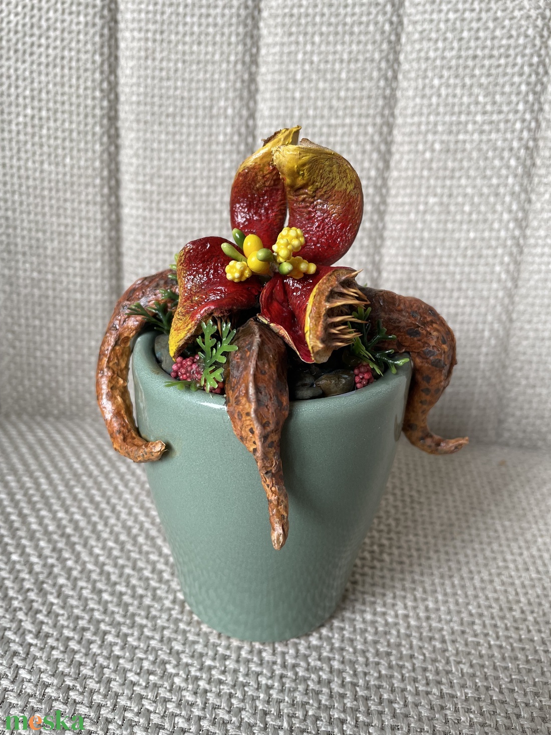 Különleges kézműves egzotikus virág asztali dísz - otthon & életmód - dekoráció - virágdísz és tartó - csokor & virágdísz - Meska.hu