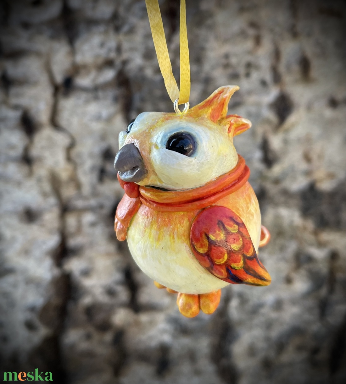 Kézműves tavaszváró kismadár akasztós dísz - otthon & életmód - dekoráció - fali és függő dekoráció - függődísz - Meska.hu