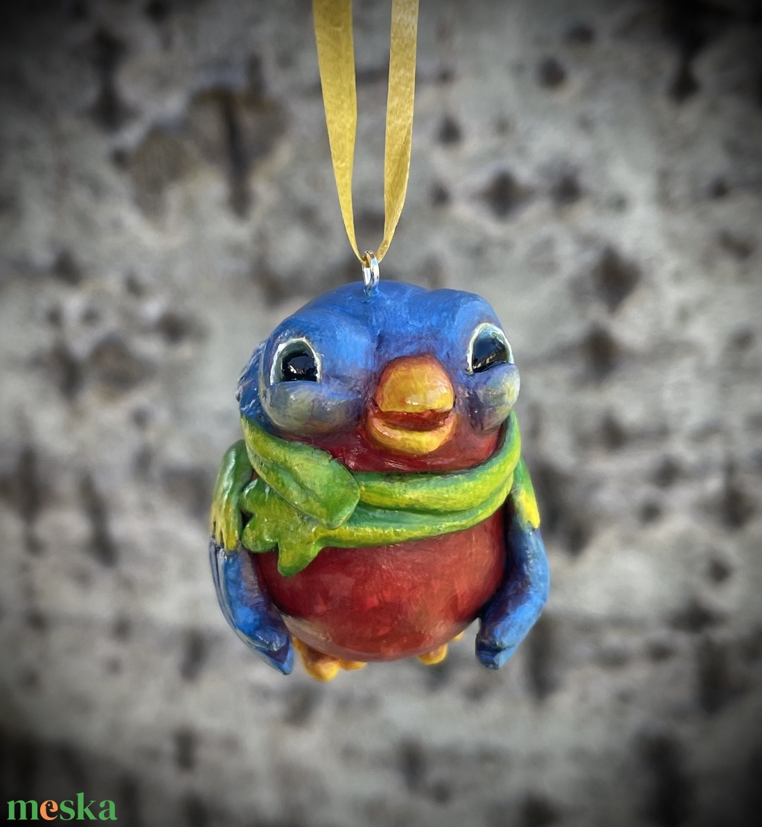 Kézműves tavaszváró kismadár akasztós dísz - otthon & életmód - dekoráció - fali és függő dekoráció - függődísz - Meska.hu