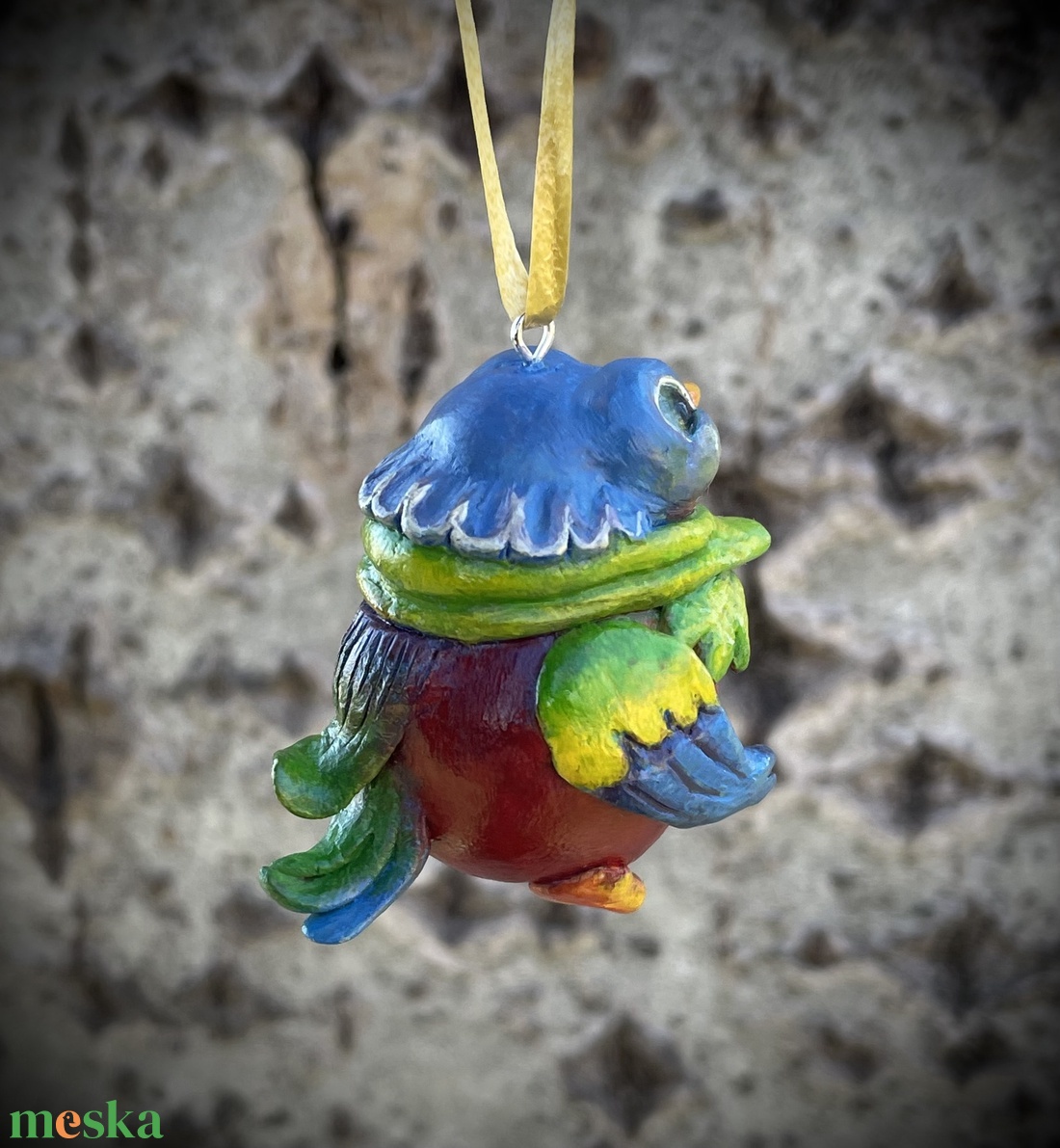 Kézműves tavaszváró kismadár akasztós dísz - otthon & életmód - dekoráció - fali és függő dekoráció - függődísz - Meska.hu