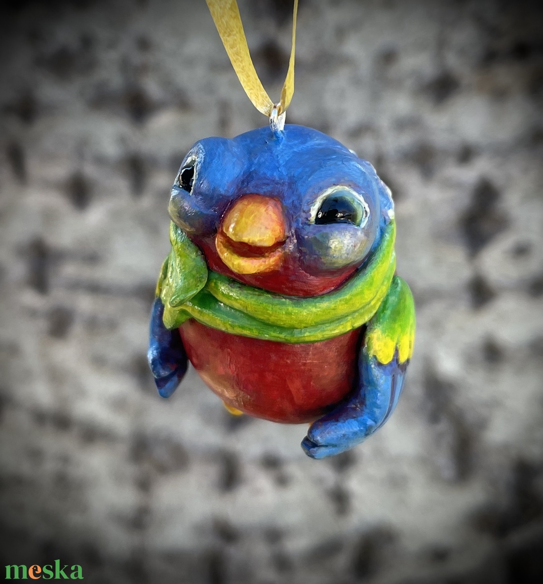 Kézműves tavaszváró kismadár akasztós dísz - otthon & életmód - dekoráció - fali és függő dekoráció - függődísz - Meska.hu