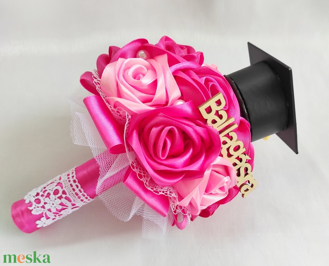 Rózsaszín ballagási csokor - otthon & életmód - dekoráció - Meska.hu