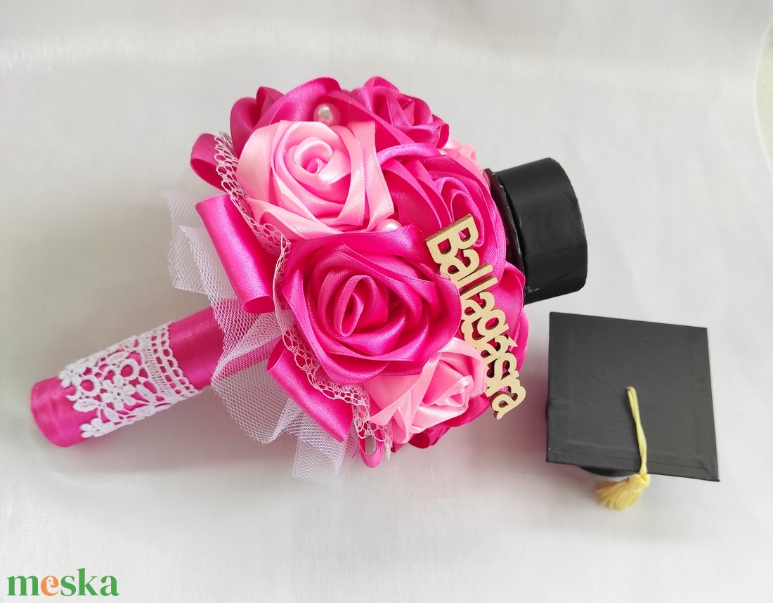 Rózsaszín ballagási csokor - otthon & életmód - dekoráció - Meska.hu