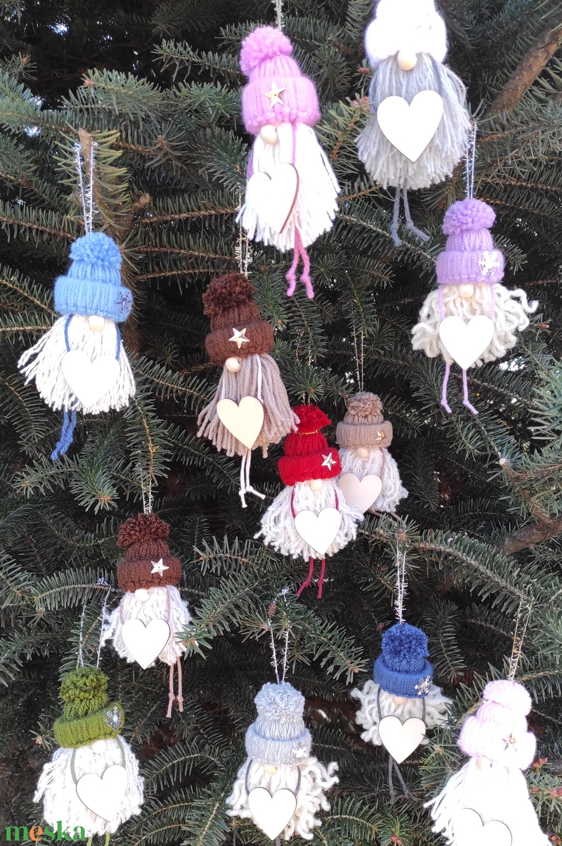 Világoskék pompom manó - karácsony - karácsonyi lakásdekoráció - karácsonyi manók, figurák - Meska.hu