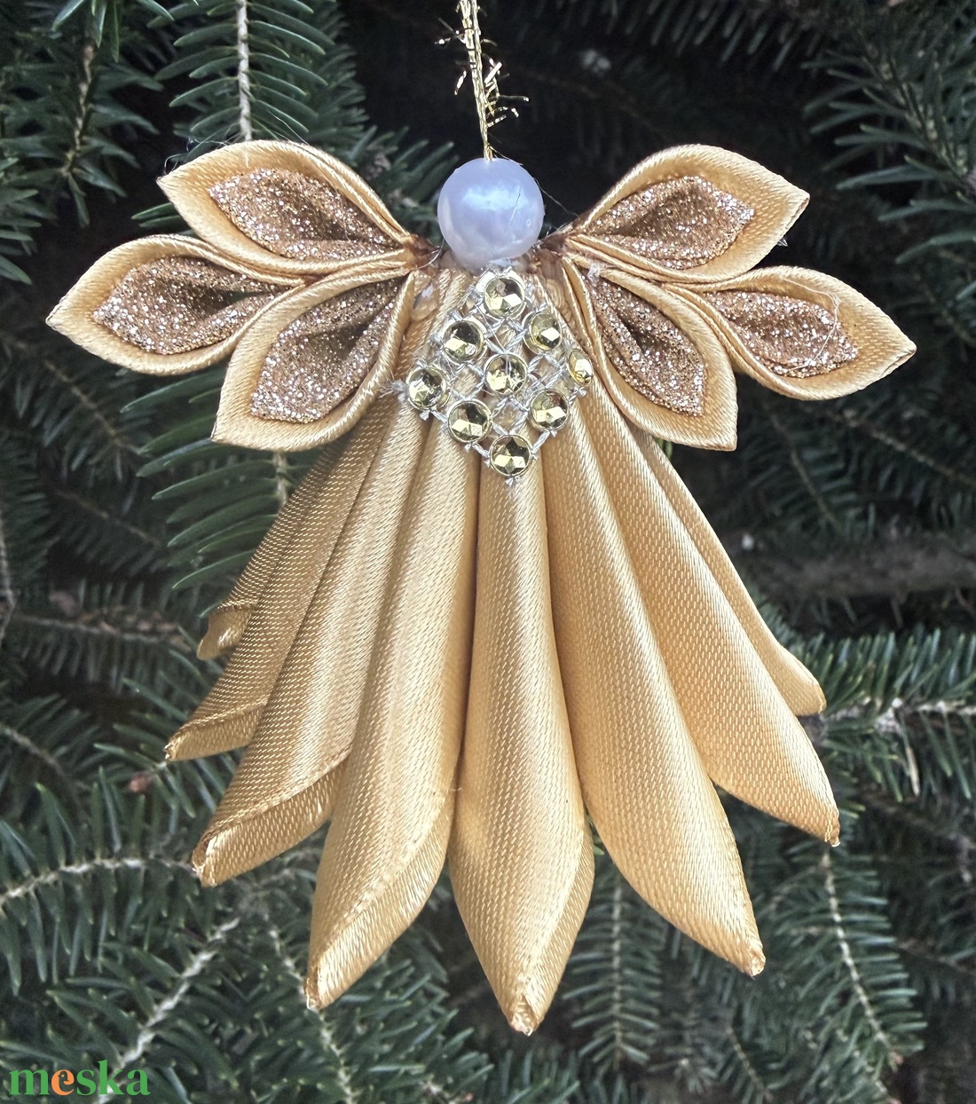 Arany angyal - karácsony - karácsonyi lakásdekoráció - karácsonyfadíszek - Meska.hu