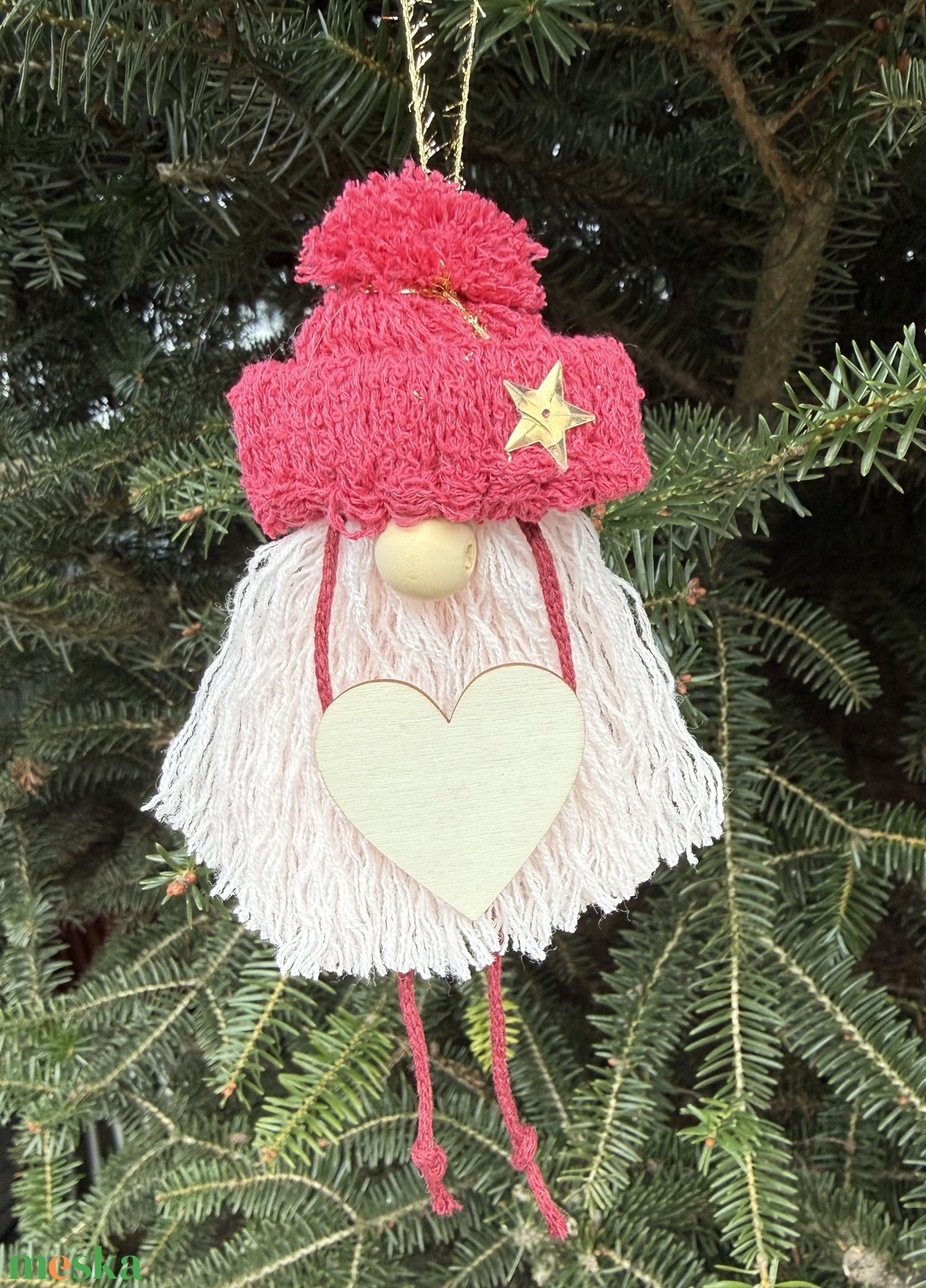 Rózsaszín pompom manó - játék & sport - plüssállat & játékfigura - manó - Meska.hu