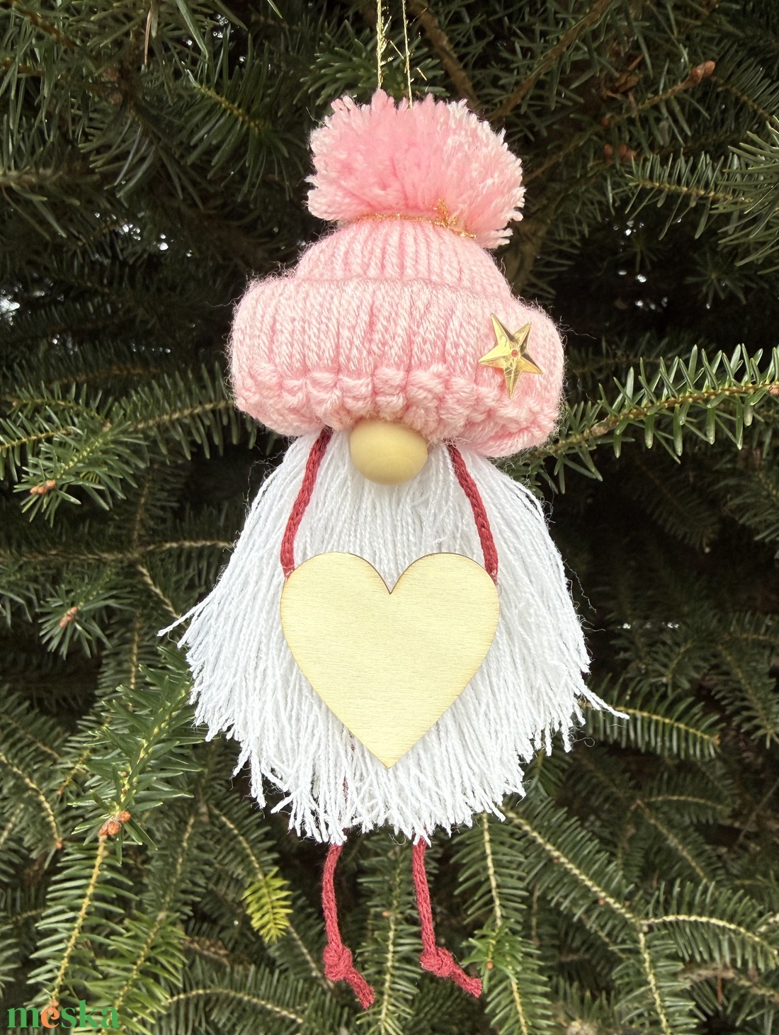 Világosrózsaszín pompom manó - játék & sport - plüssállat & játékfigura - manó - Meska.hu