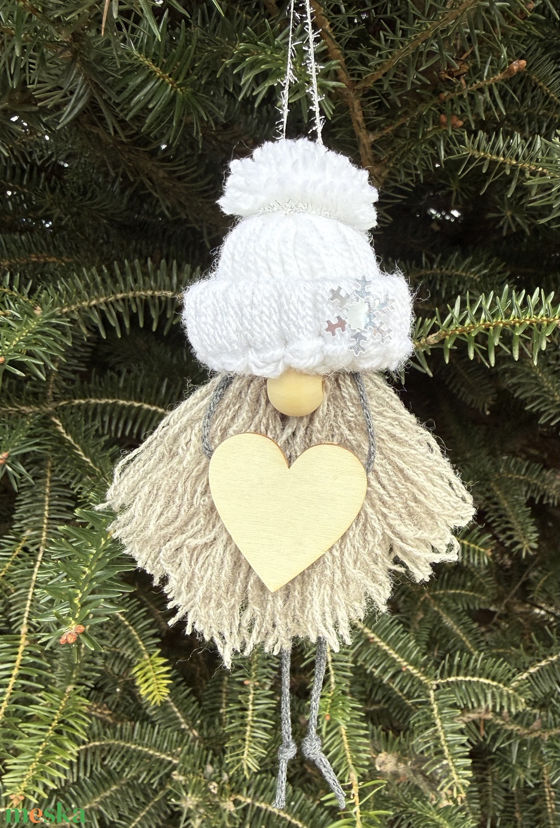 Szürke pompom manó - játék & sport - plüssállat & játékfigura - manó - Meska.hu