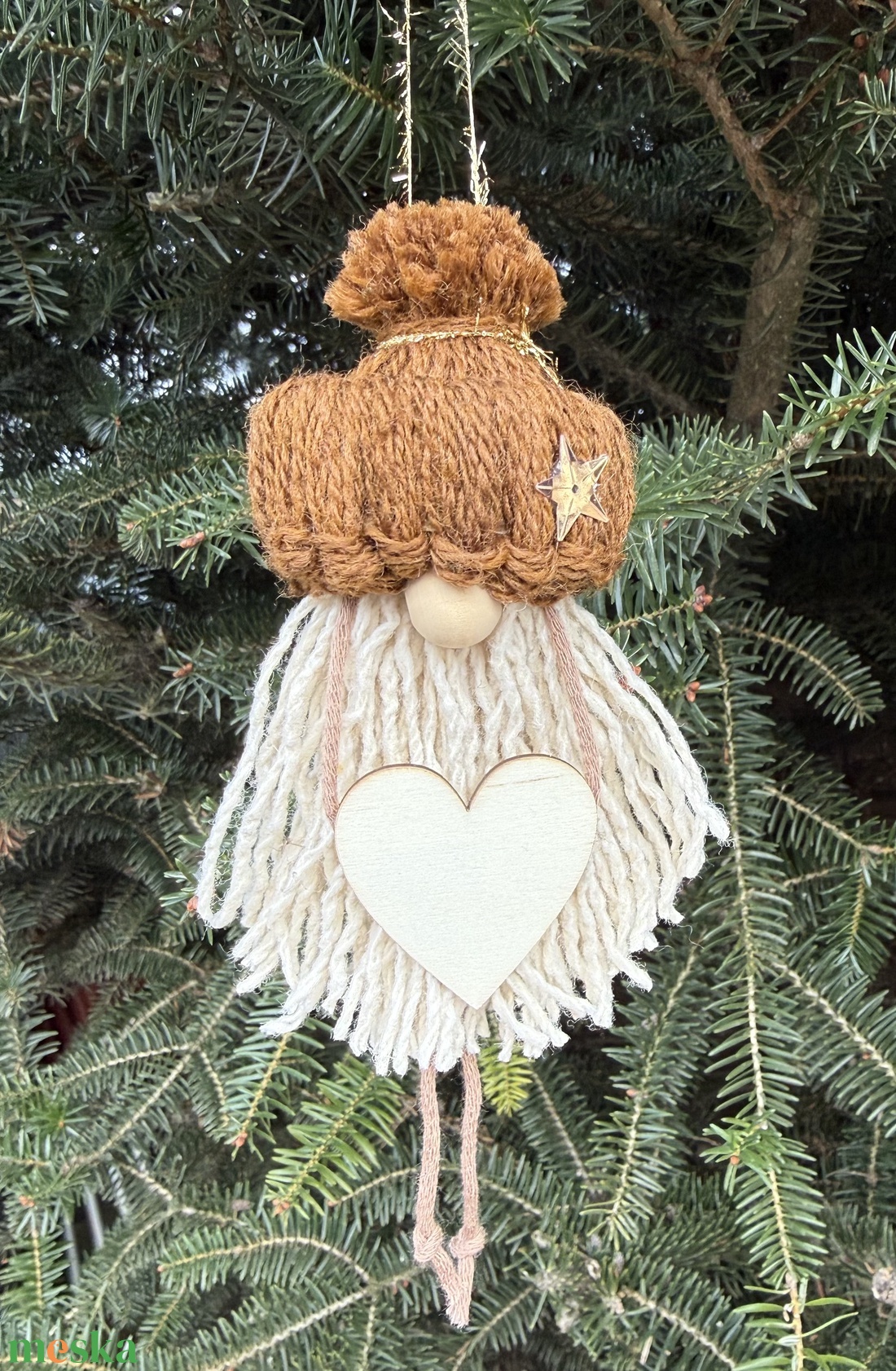 Barna pompom manó - játék & sport - plüssállat & játékfigura - manó - Meska.hu