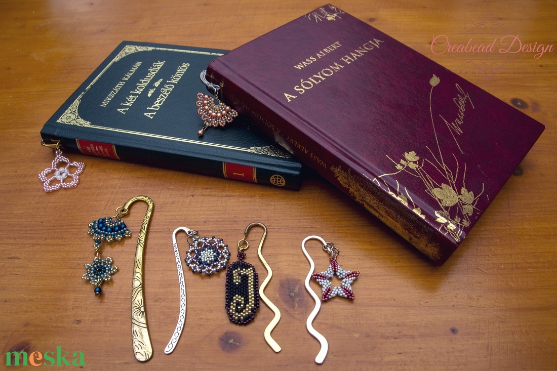 Creabead Design gyöngyfűzött könyvjelzők fém alapon - könyv & zene - könyvjelző - Meska.hu