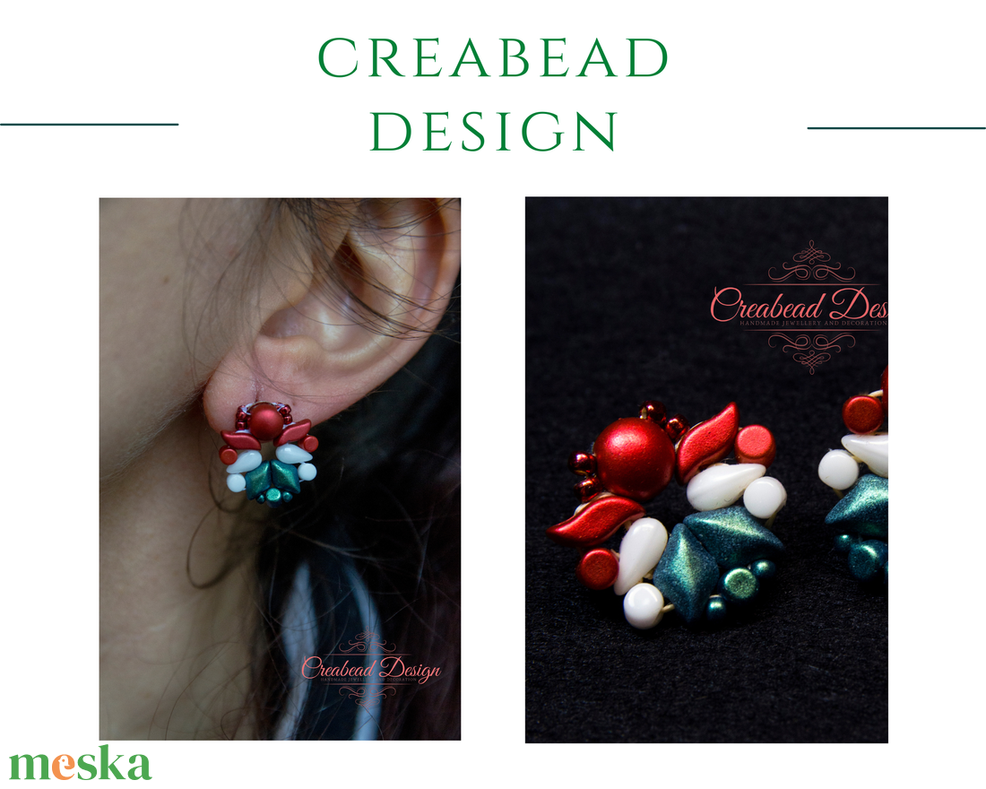 Creabead Design trikolór ékszer - ékszer - fülbevaló - pötty fülbevaló - Meska.hu Creabead Design trikolór ékszer - ékszer - fülbevaló - pötty fülbevaló - Meska.hu