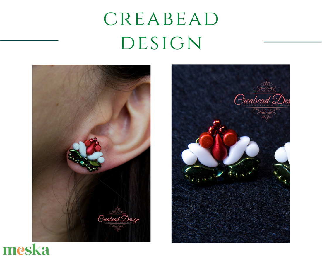 Creabead Design trikolór kitűző (ékszerként is kérhető) - ékszer - kitűző és bross - kitűző - Meska.hu