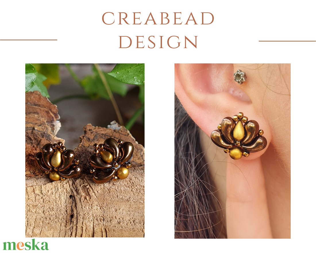 Creabead Design matyórózsa stílusú elegáns bedugós fülbevaló - ékszer - fülbevaló - pötty fülbevaló - Meska.hu Creabead Design matyórózsa stílusú elegáns bedugós fülbevaló - ékszer - fülbevaló - pötty fülbevaló - Meska.hu