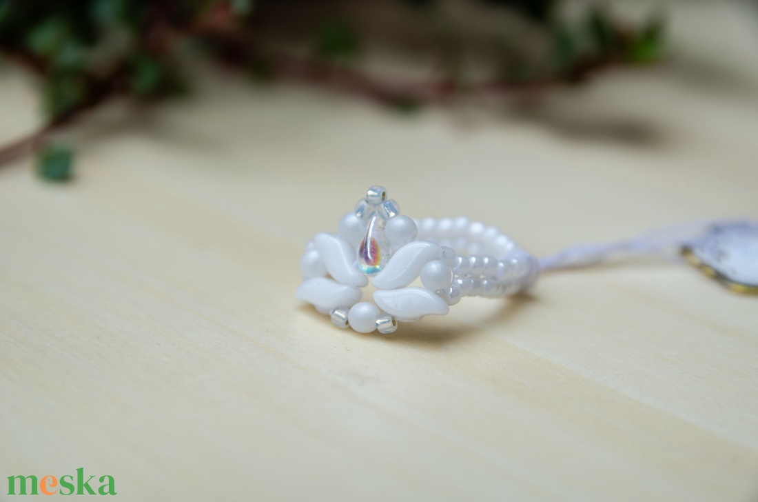 Creabead Design matyó stílusú elegáns gyűrű - ékszer - gyűrű - gyöngyös gyűrű - Meska.hu