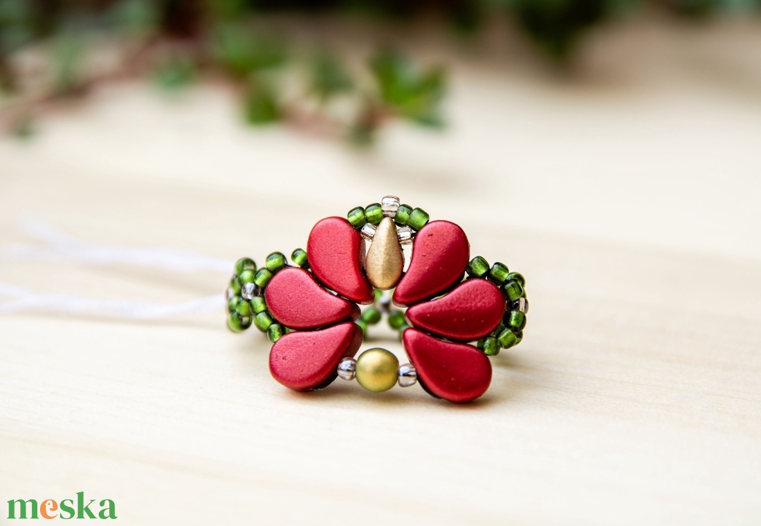 Creabead Design matyó stílusú elegáns gyűrű - ékszer - gyűrű - gyöngyös gyűrű - Meska.hu