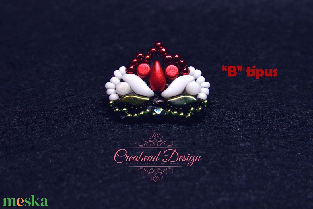 Creabead Design trikolór kitűző (ékszerként is kérhető) - ékszer - kitűző és bross - Meska.hu