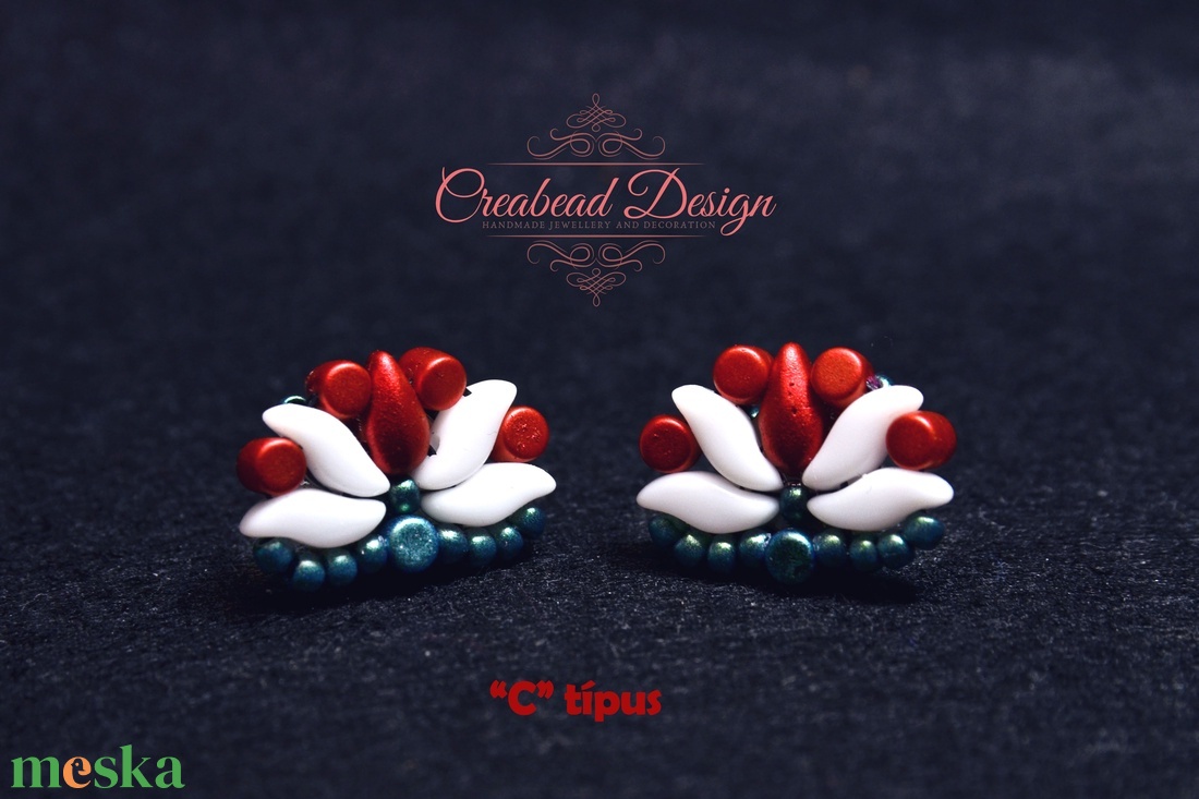 Creabead Design trikolór kitűző (ékszerként is kérhető) - ékszer - kitűző és bross - Meska.hu