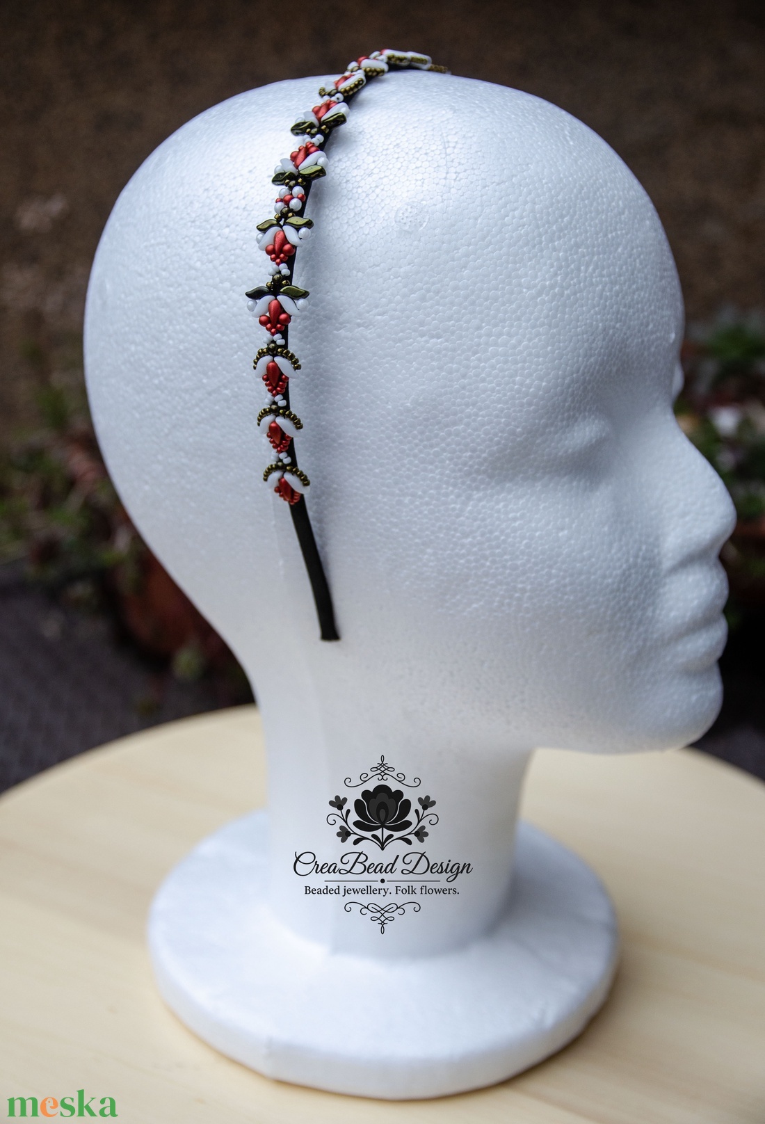 Matyó tulipán trikolor hajráf - ruha & divat - hajdísz & hajcsat - hajráf & hajpánt - Meska.hu