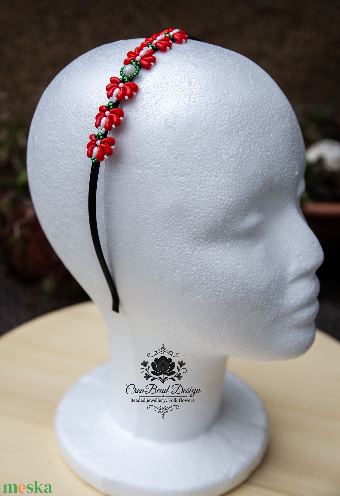 Matyó rózsás trikolor hajráf - ruha & divat - hajdísz & hajcsat - hajráf & hajpánt - Meska.hu