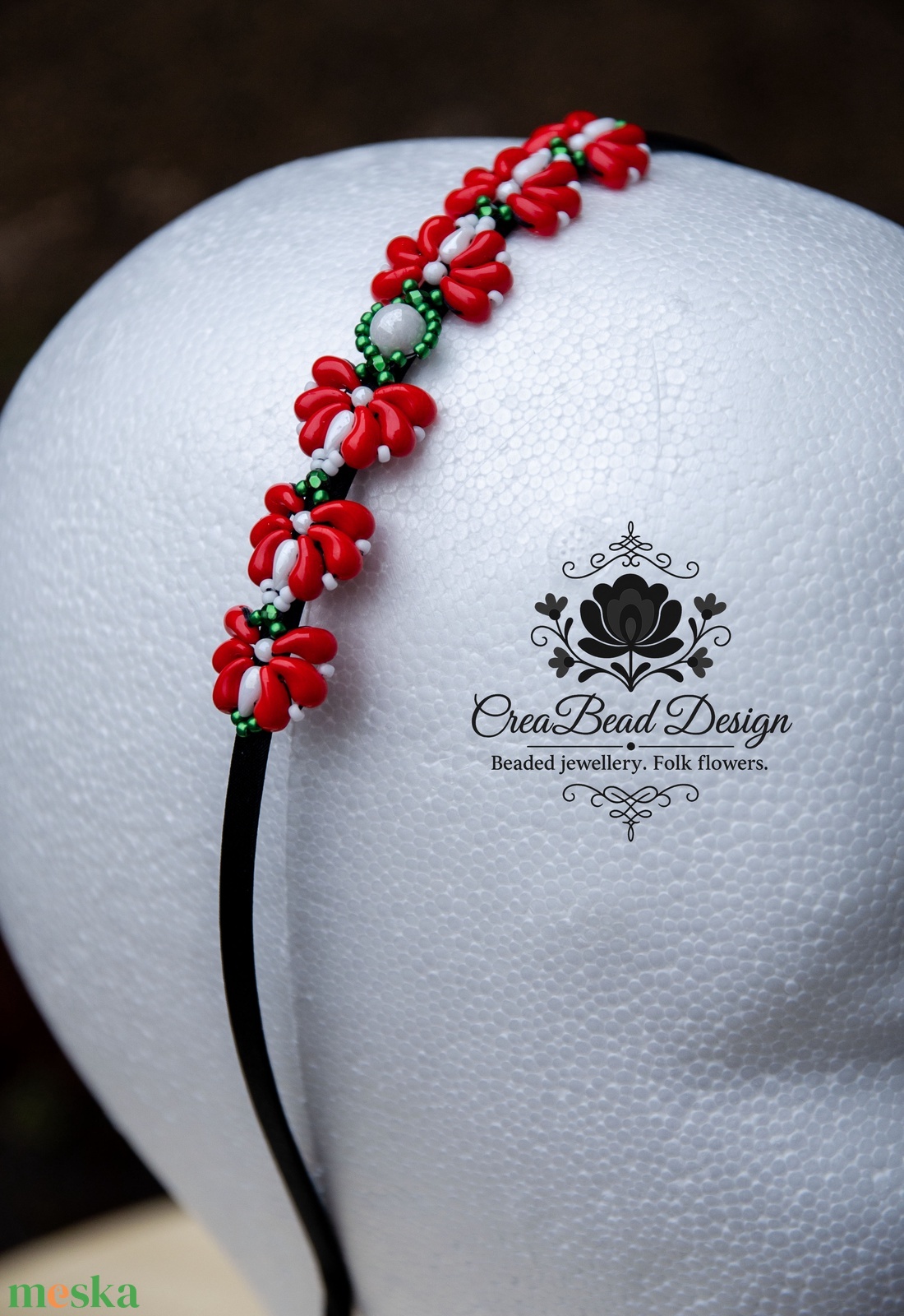 Matyó rózsás trikolor hajráf - ruha & divat - hajdísz & hajcsat - hajráf & hajpánt - Meska.hu