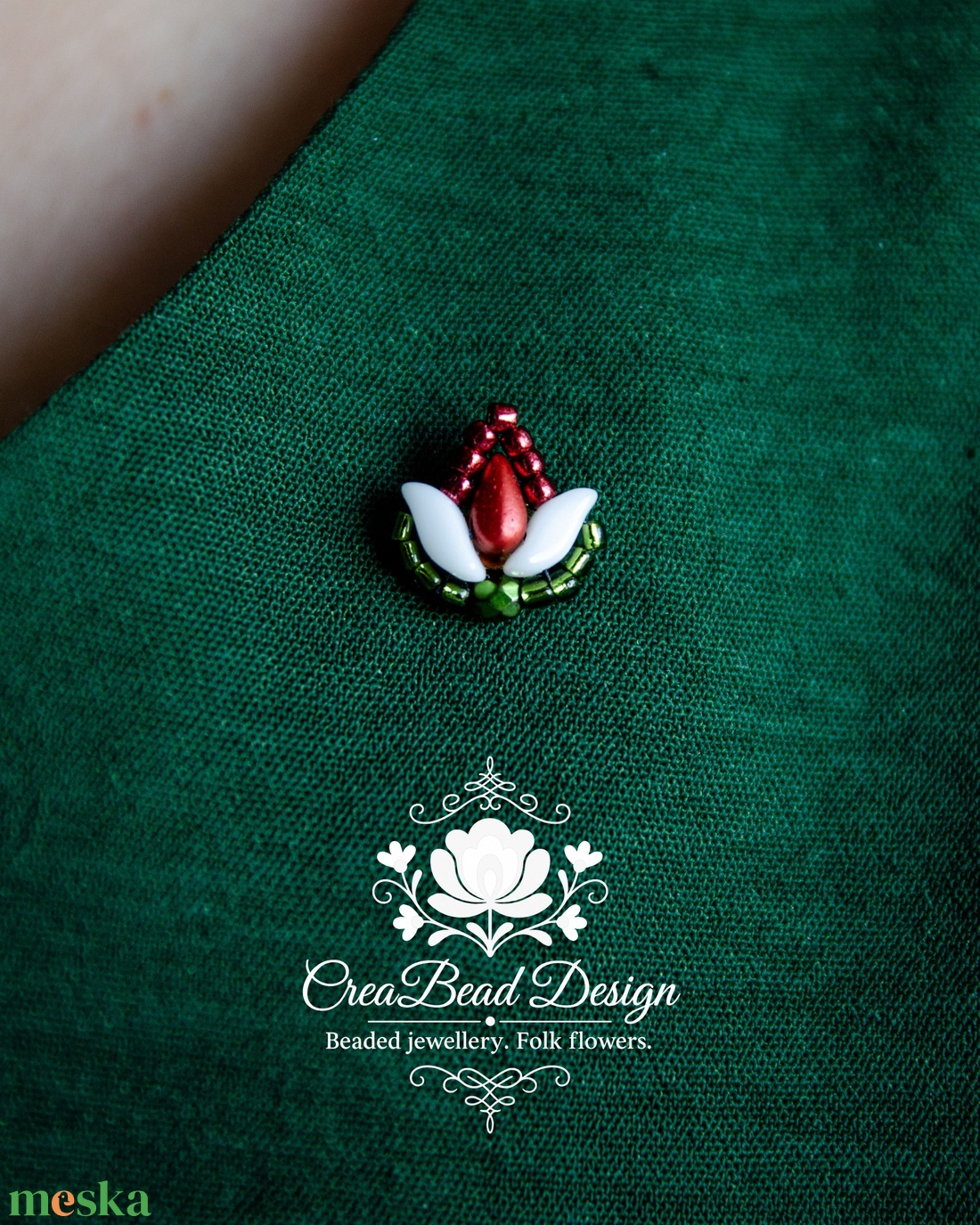 Creabead Design trikolór kitűző (ékszerként is kérhető) - ékszer - kitűző és bross - Meska.hu