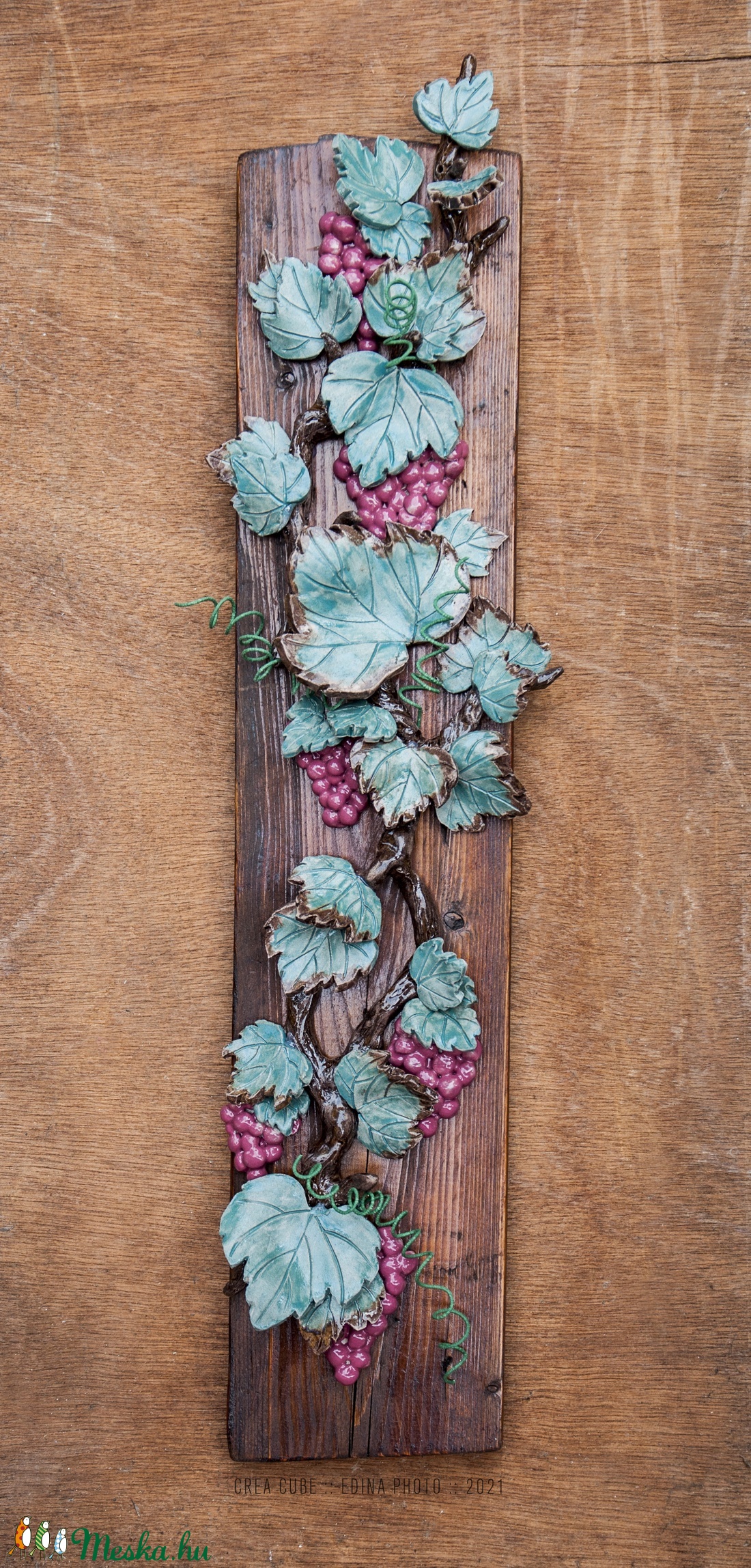 Kerámia szőlő fali dekoráció - otthon & életmód - dekoráció - Meska.hu