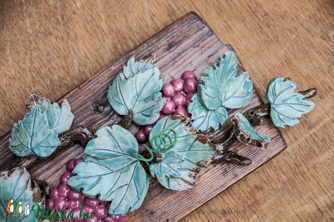 Kerámia szőlő fali dekoráció - otthon & életmód - dekoráció - Meska.hu