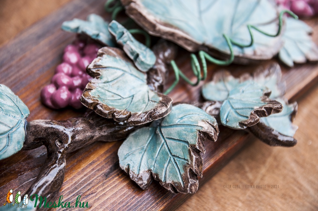 Kerámia szőlő fali dekoráció - otthon & életmód - dekoráció - Meska.hu