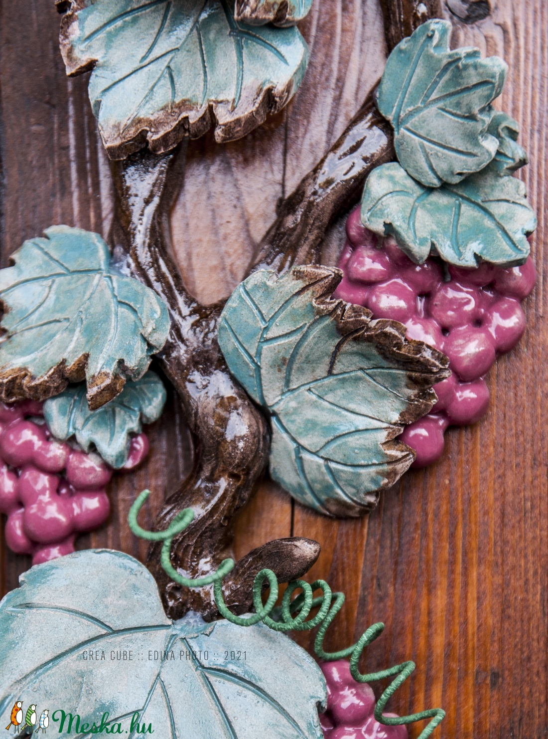 Kerámia szőlő fali dekoráció - otthon & életmód - dekoráció - Meska.hu