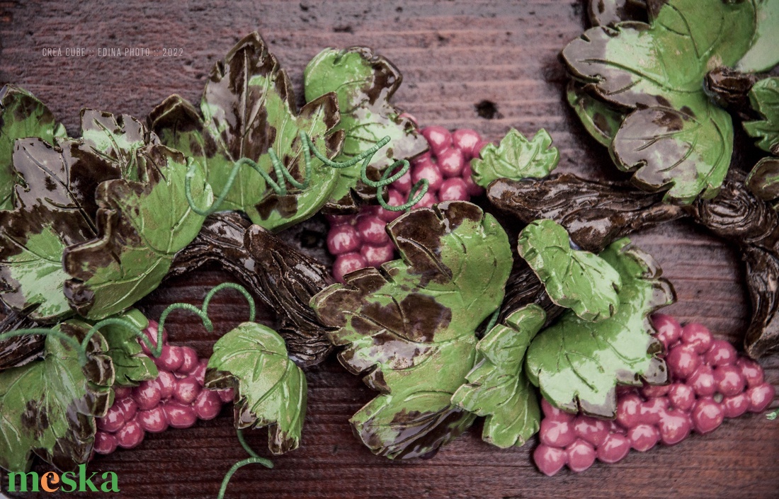 Kerámia szőlő fali dekoráció - otthon & életmód - dekoráció - fali és függő dekoráció - falra akasztható dekor - Meska.hu