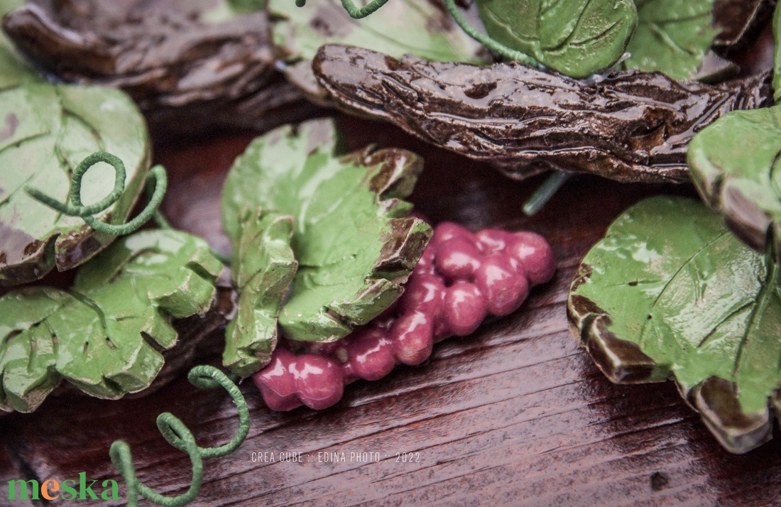 Kerámia szőlő fali dekoráció - otthon & életmód - dekoráció - fali és függő dekoráció - falra akasztható dekor - Meska.hu