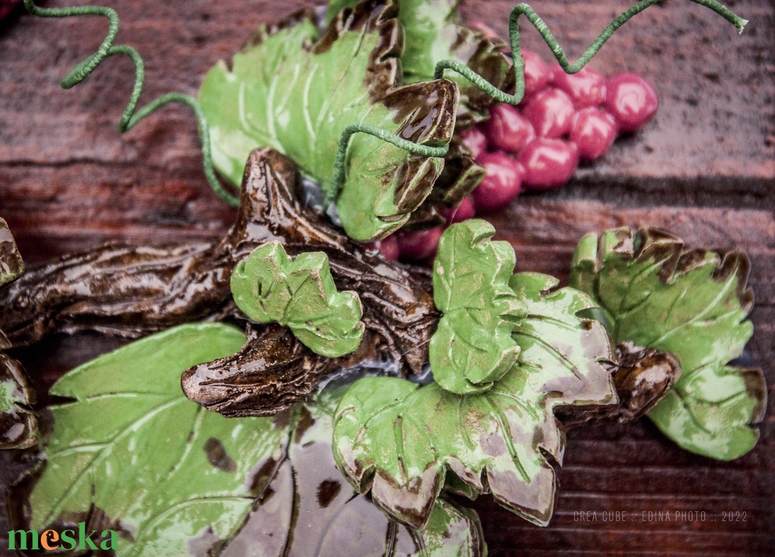 Kerámia szőlő fali dekoráció - otthon & életmód - dekoráció - fali és függő dekoráció - falra akasztható dekor - Meska.hu