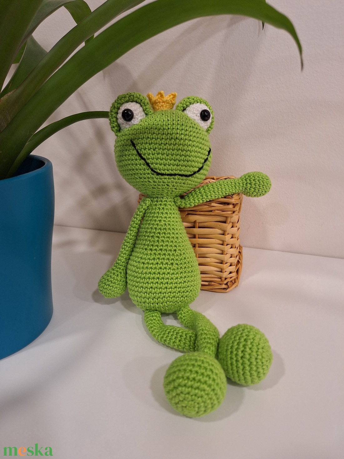 Horgolt béka Breki - játék & sport - baba & babaház - baba - Meska.hu
