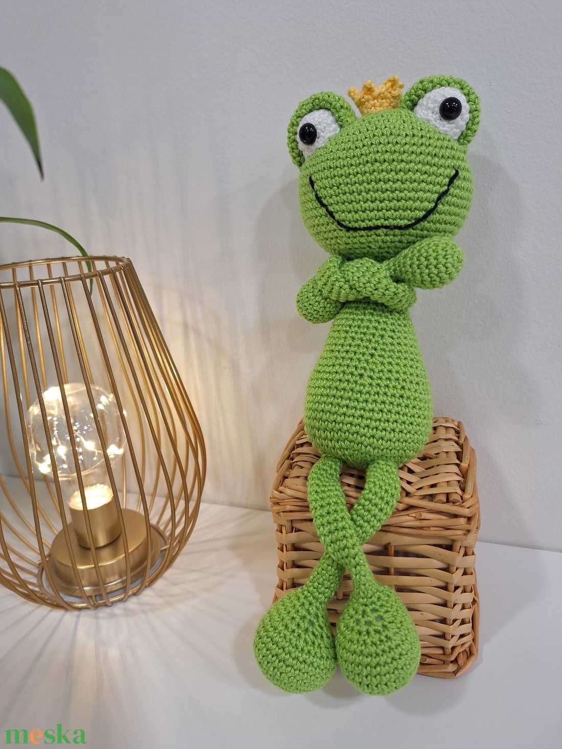 Horgolt béka Breki - játék & sport - baba & babaház - baba - Meska.hu